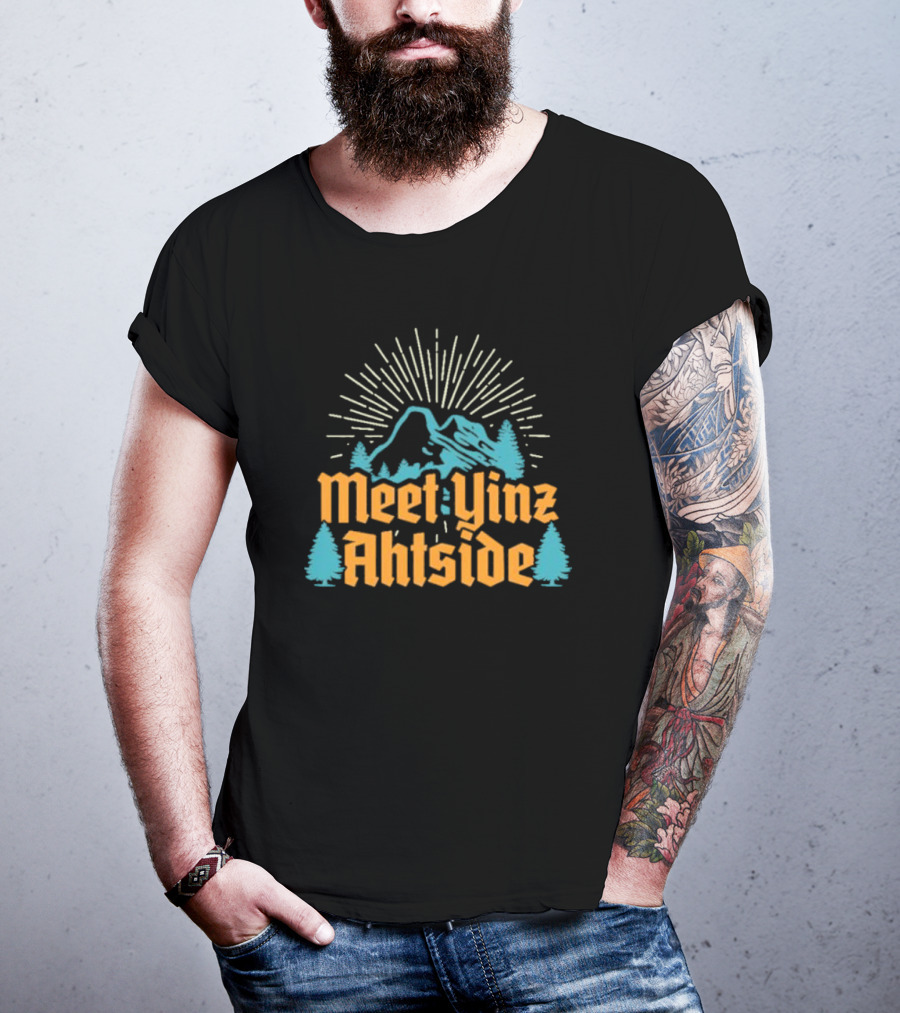 Meet Yinz Ahtside Mountain Trees Sunburst T-Shirt