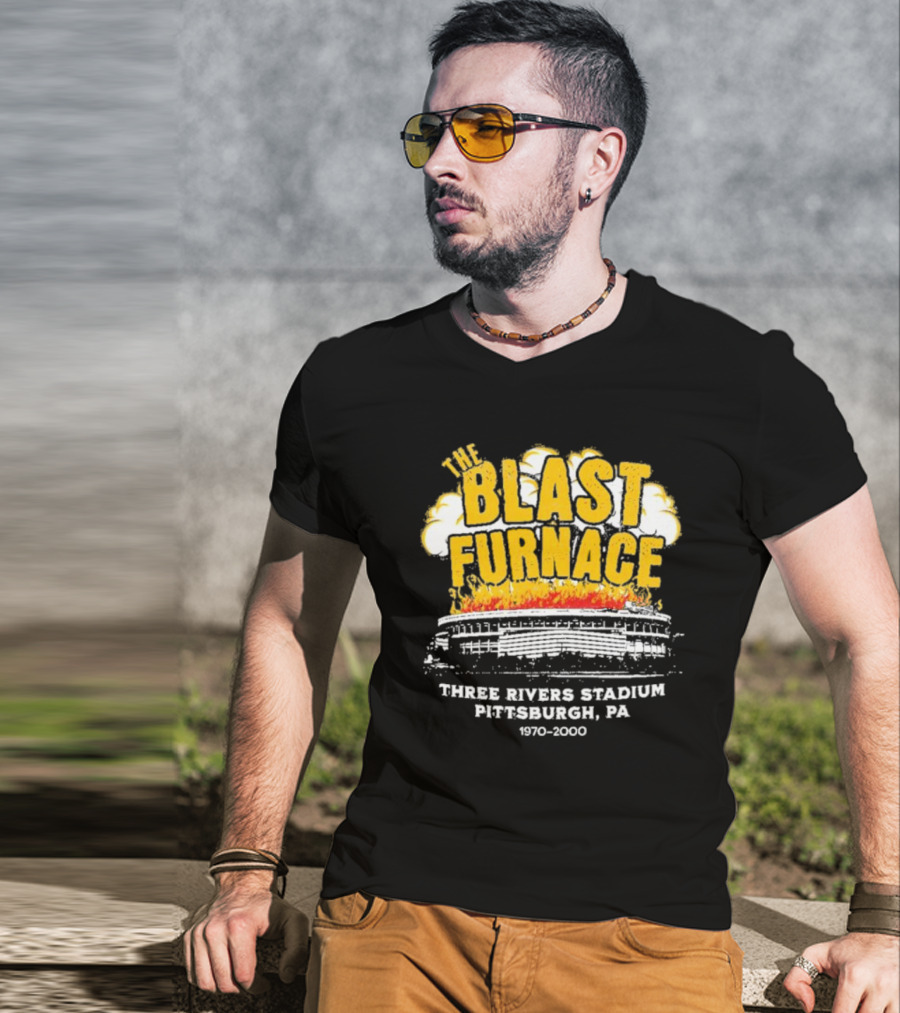 The Blast Furnace Explosion Three Rivers Stadium Pittsburgh PA 1970 2000 T-Shirt
