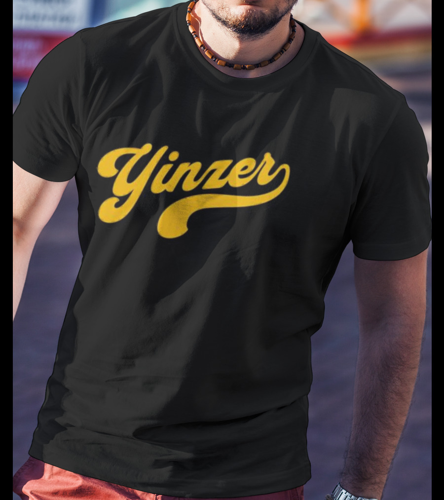 Yinzer Signature Bold Yellow Script T-Shirt