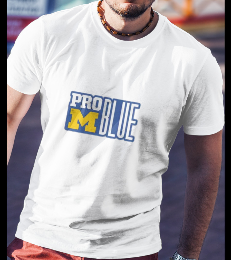 Pro Blue Michigan Wolverines Coach Jim Harbaugh T-Shirt