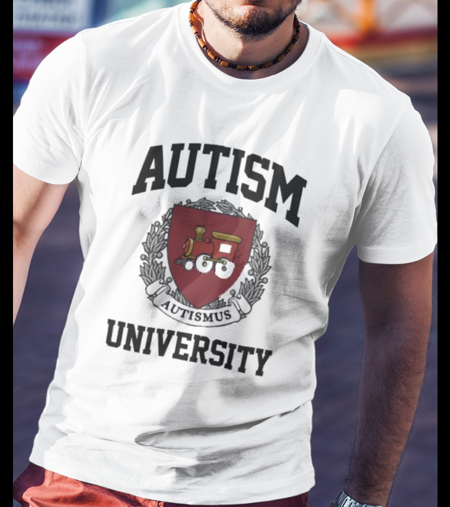 Autism Autismus University Train Emblem T-Shirt