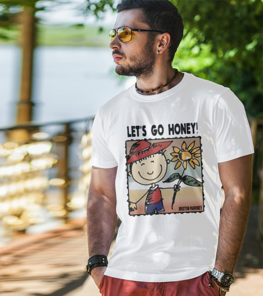 Briston Maroney Let's Go Honey Cartoon Figure With Sunflower T-Shirt