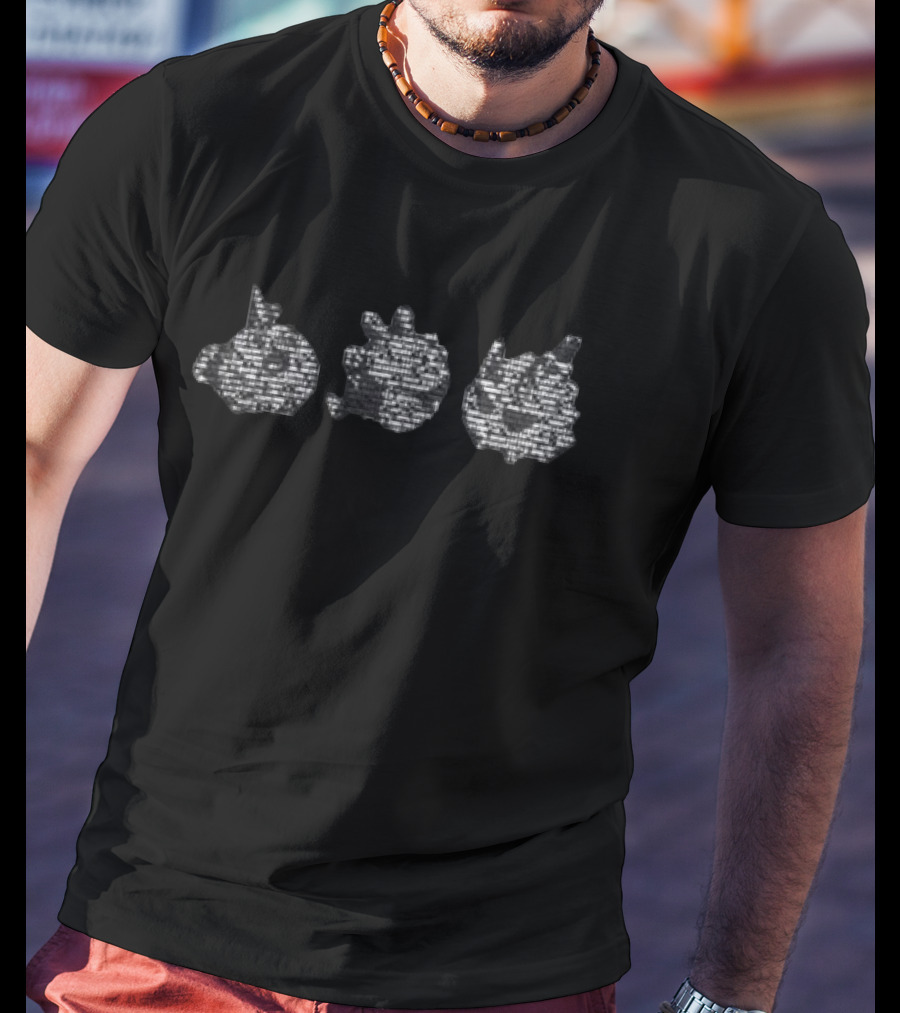 Code-Inspired Axie Characters In Digital T-Shirt