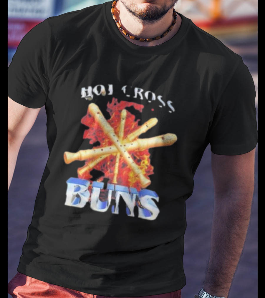 HOT CROSS BUNS Recorders Flame Crossed T-Shirt