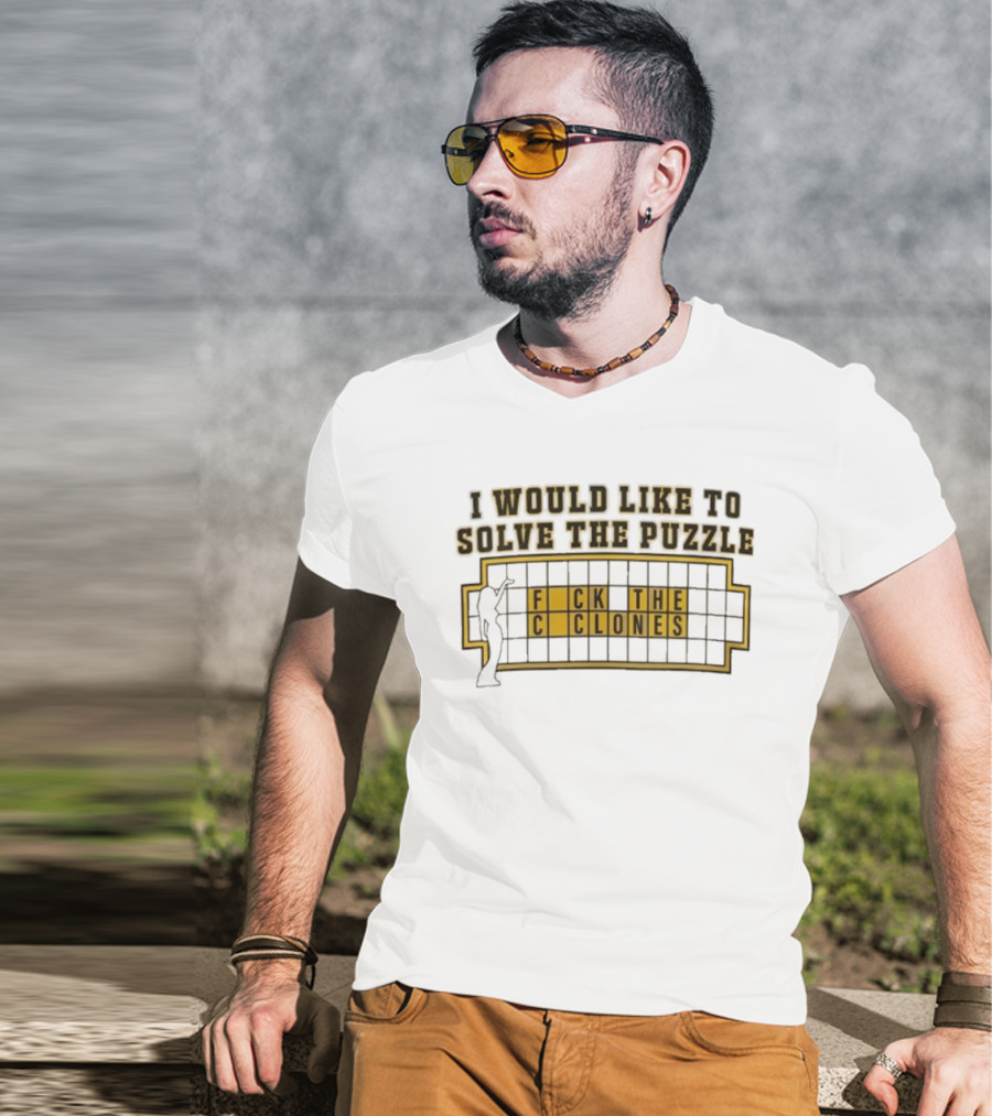 Iowa Football Rivalry Hawkeyes Solve The Puzzle Clones Joke T-Shirt