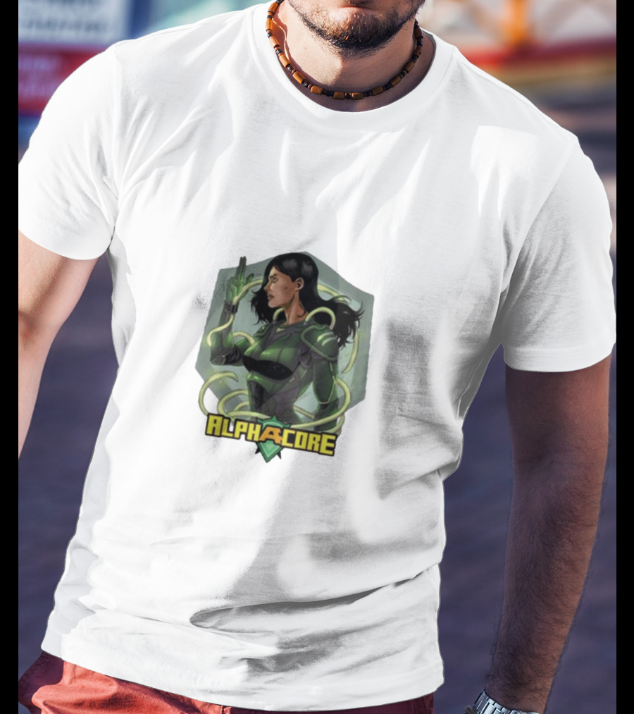 Kara Lynne Ingrid Valdez Alphacore Hero With Energy Tendrils T-Shirt