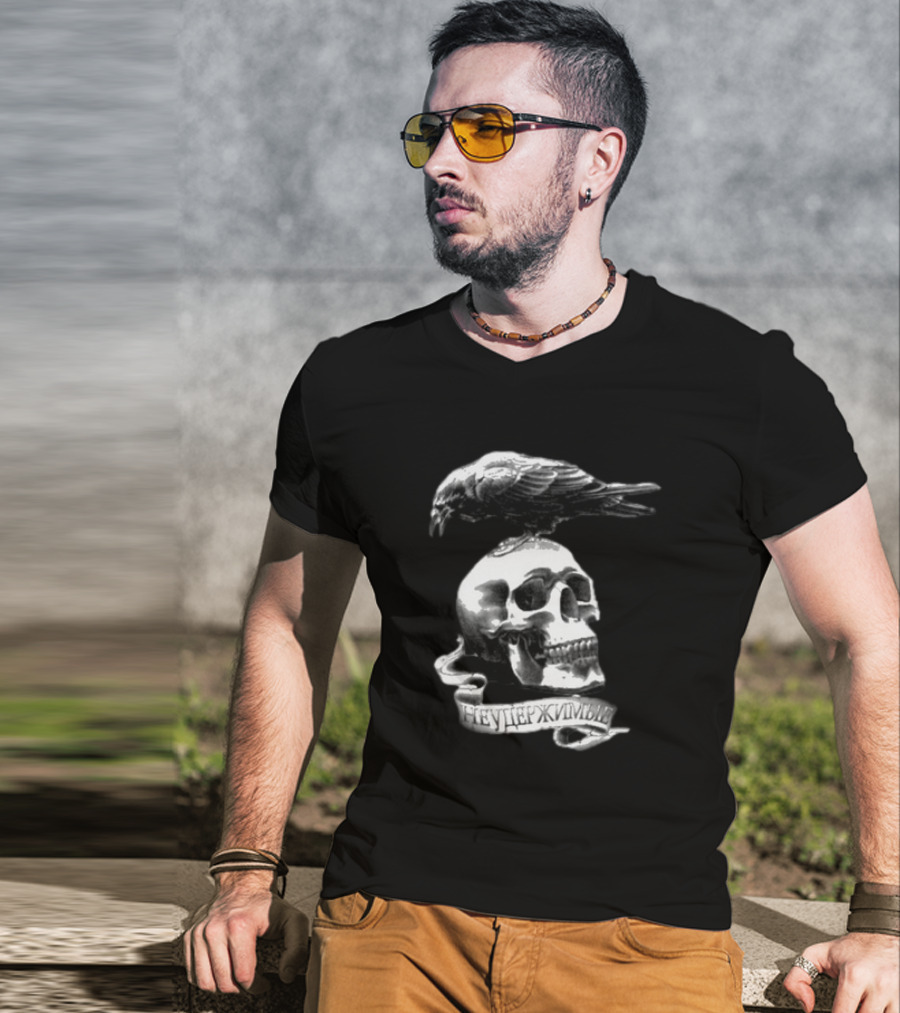 Sylvester Stallone Skull And Crow Bird The Expendables Неудержимый T-Shirt