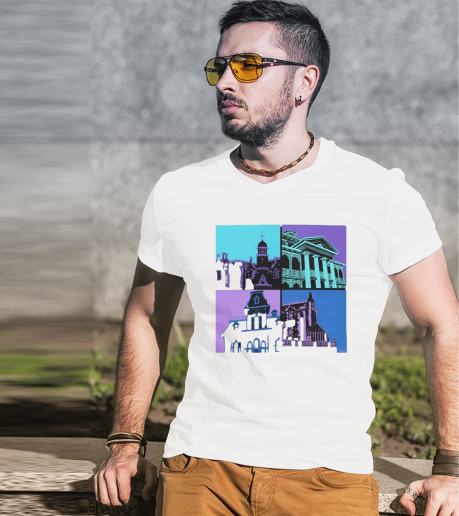 The Four Mansions Haunted Attraction Icons T-Shirt