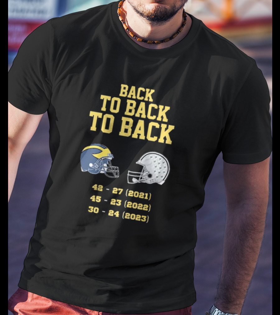 Back To Back To Back Funny Michigan Wolverines Football Free Jim Harbaugh Game T-Shirt
