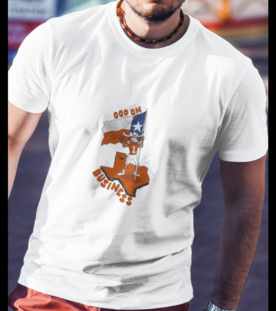 Texas Longhorn Stood On Business Texas Flag Football Player T-Shirt