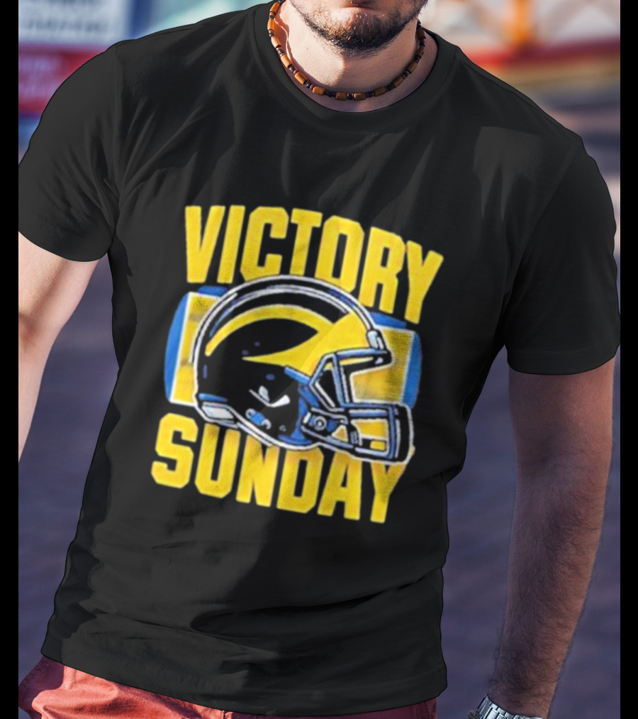 Victory Sunday Michigan Football Helmet T-Shirt