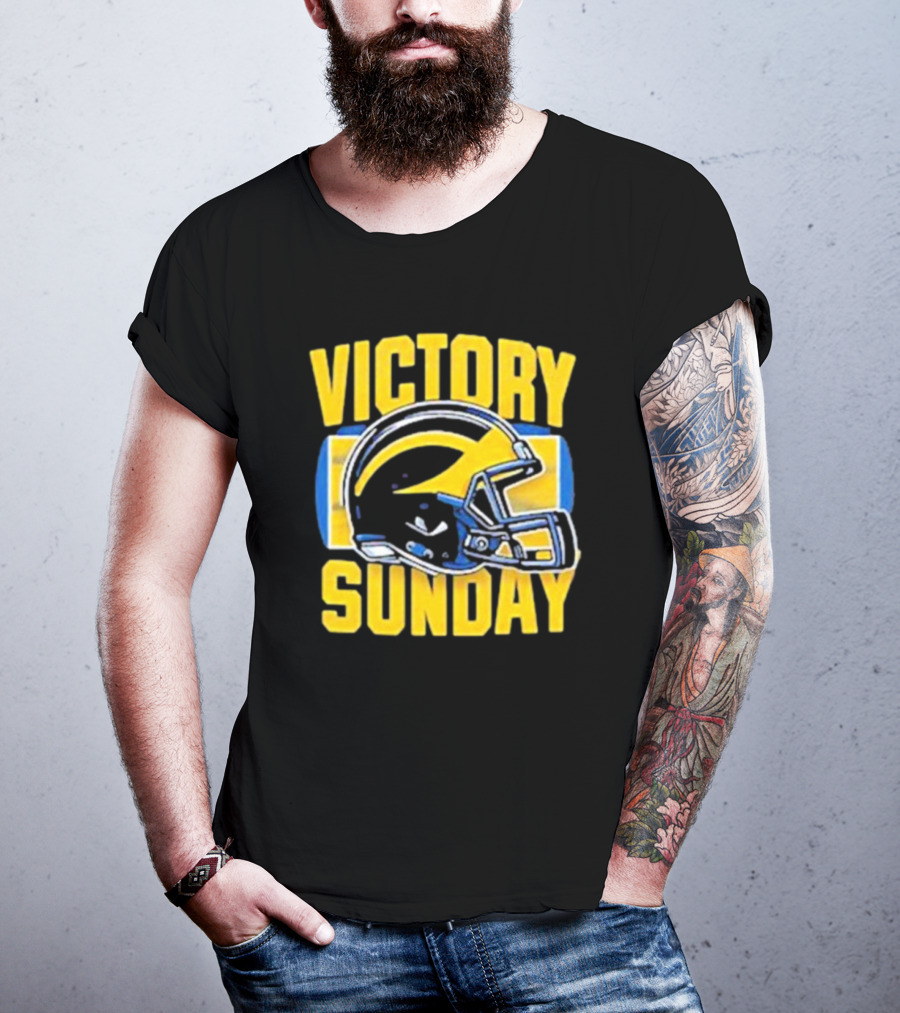 Victory Sunday Michigan Football Helmet T-Shirt