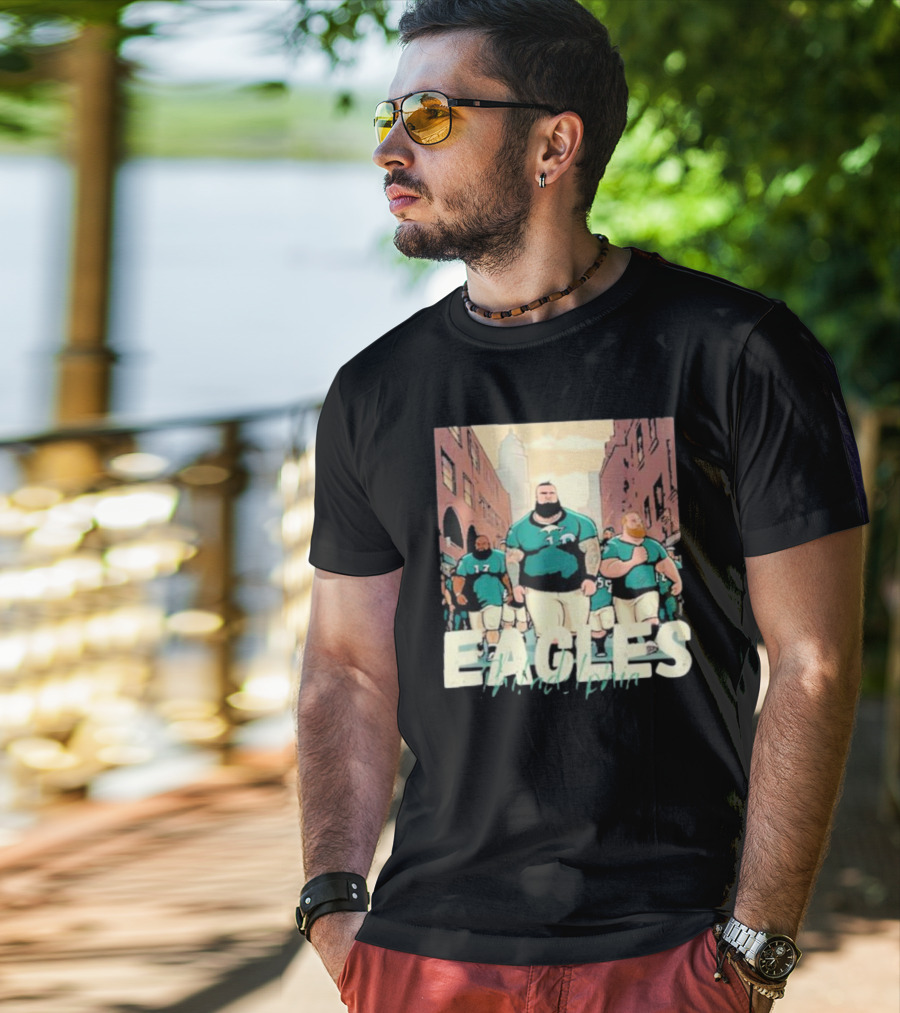 Eagles Philadelphia Players Strolling In City Streets T-Shirt