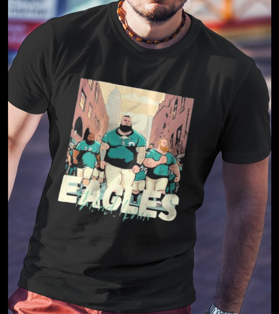 Eagles Philadelphia Players Strolling In City Streets T-Shirt