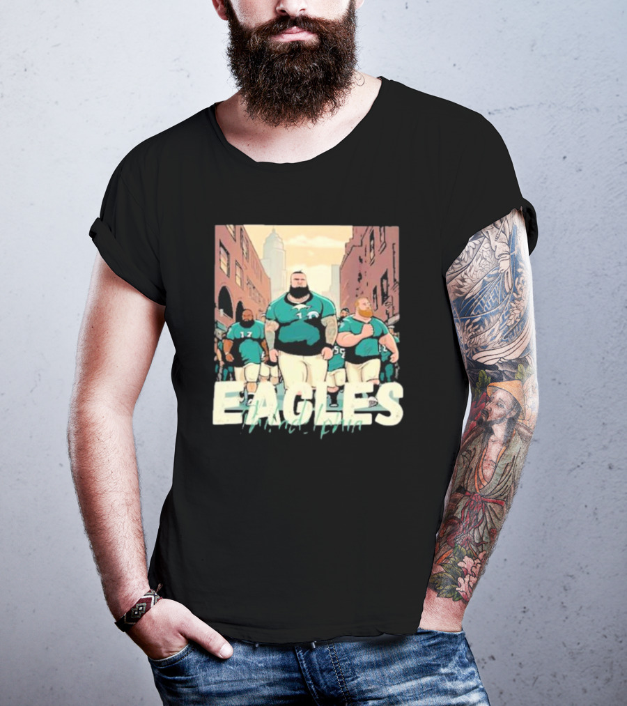 Eagles Philadelphia Players Strolling In City Streets T-Shirt