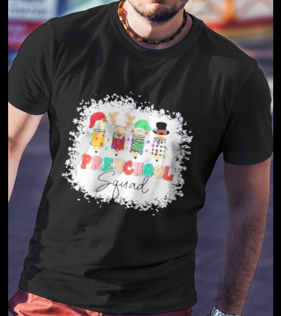 Preschool Squad Christmas Snowflake Festive Friends T-Shirt