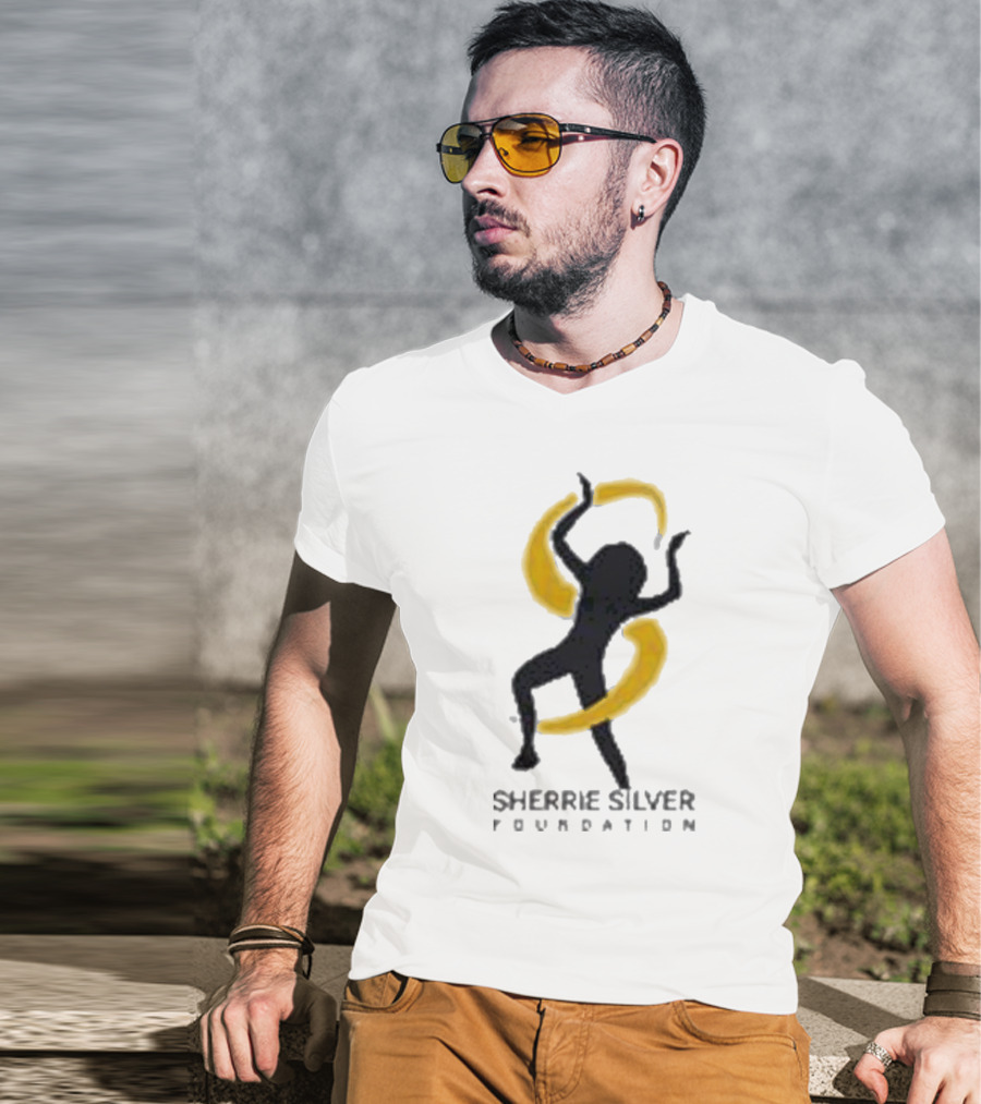 Sherrie Silver Foundation Dancing Figure With Yellow Swirls T-Shirt