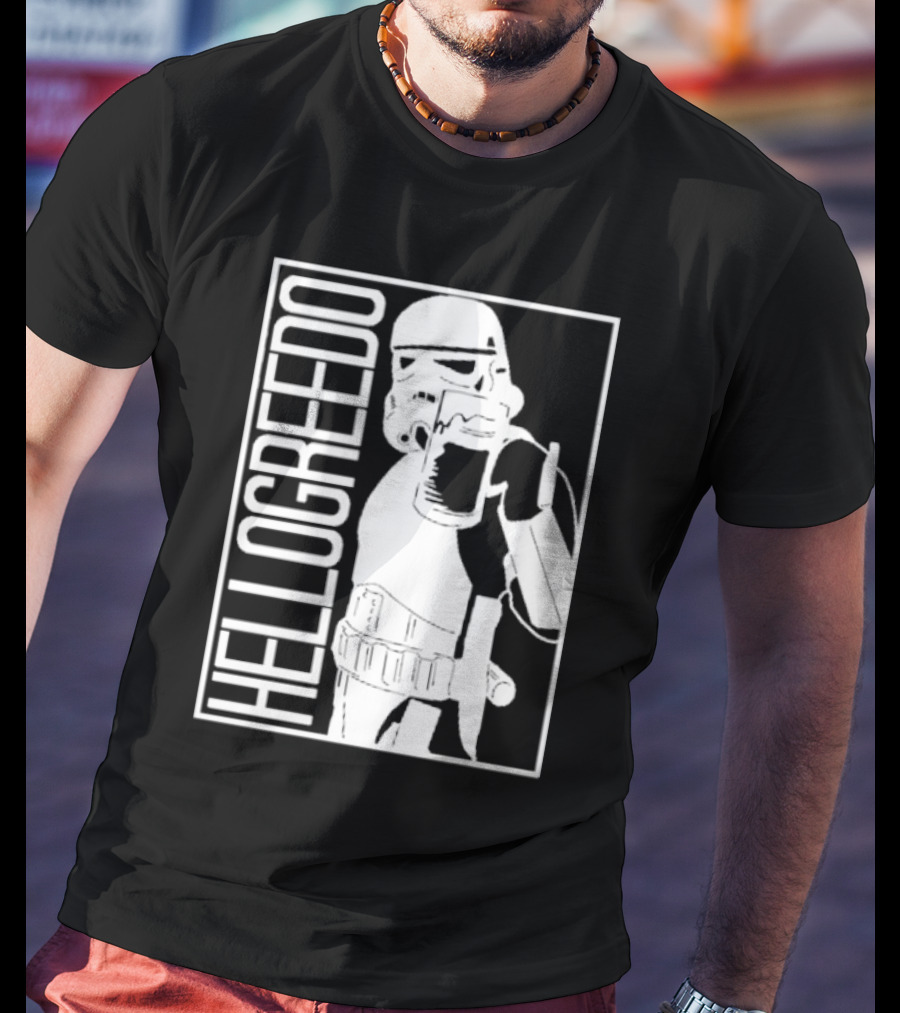 Star War HelloGreedo Stormtrooper Drinking Scene T-Shirt