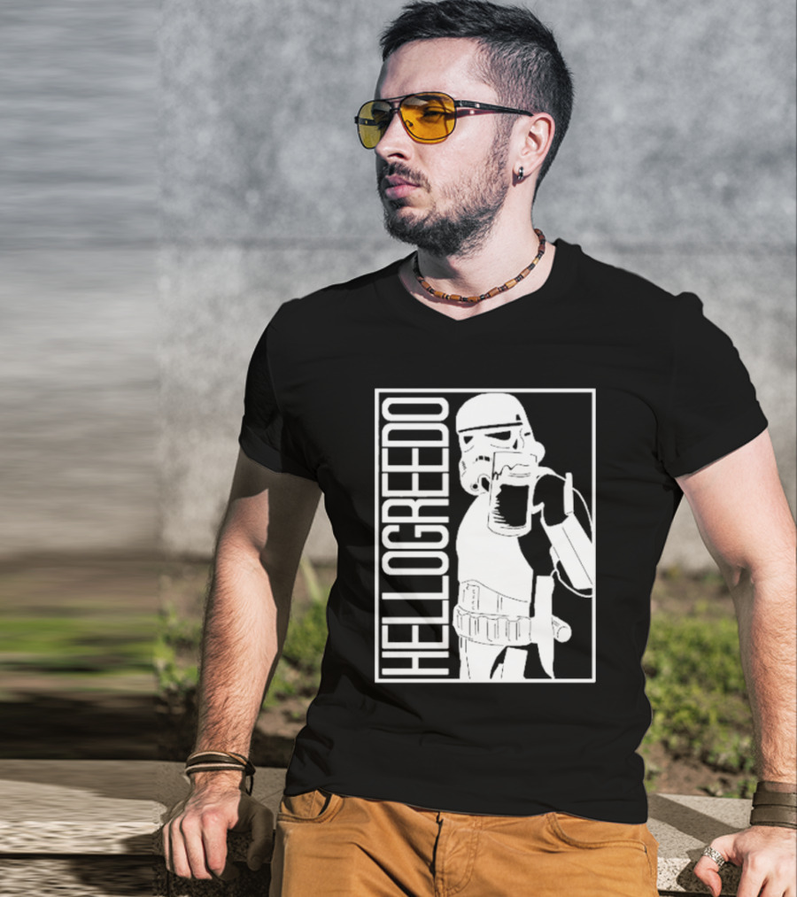 Star War HelloGreedo Stormtrooper Drinking Scene T-Shirt