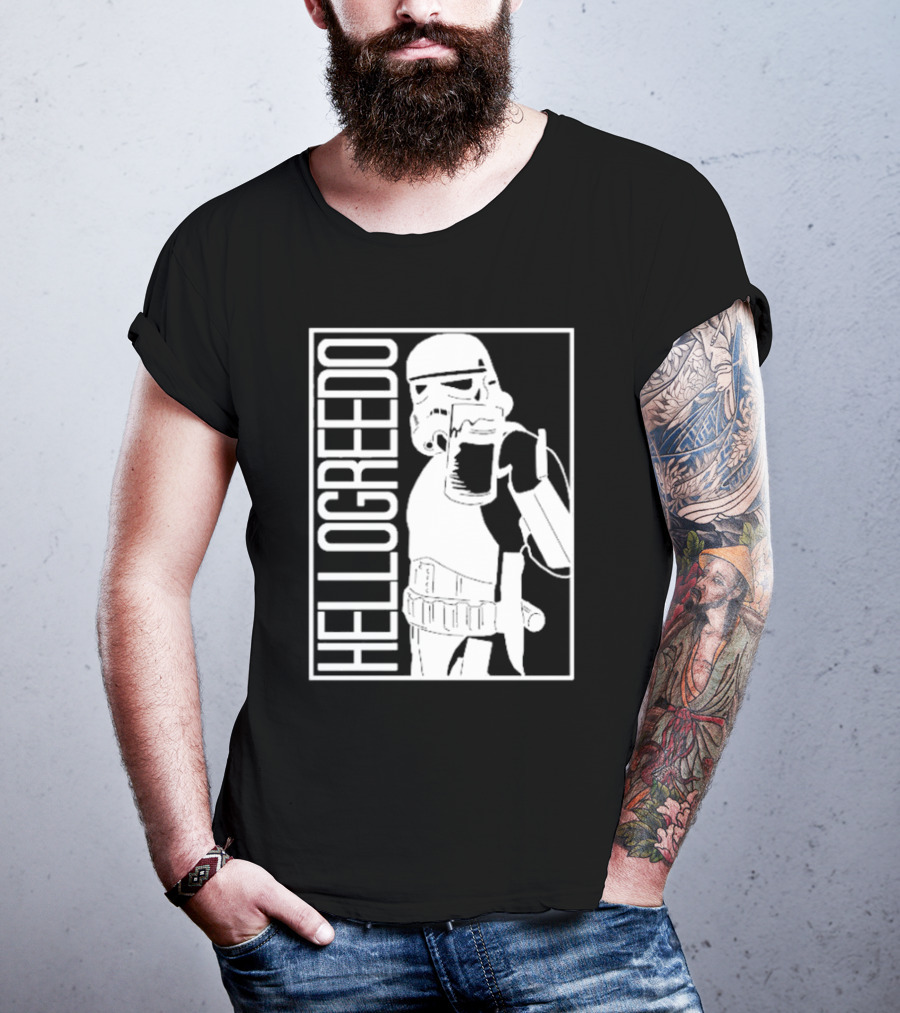 Star War HelloGreedo Stormtrooper Drinking Scene T-Shirt