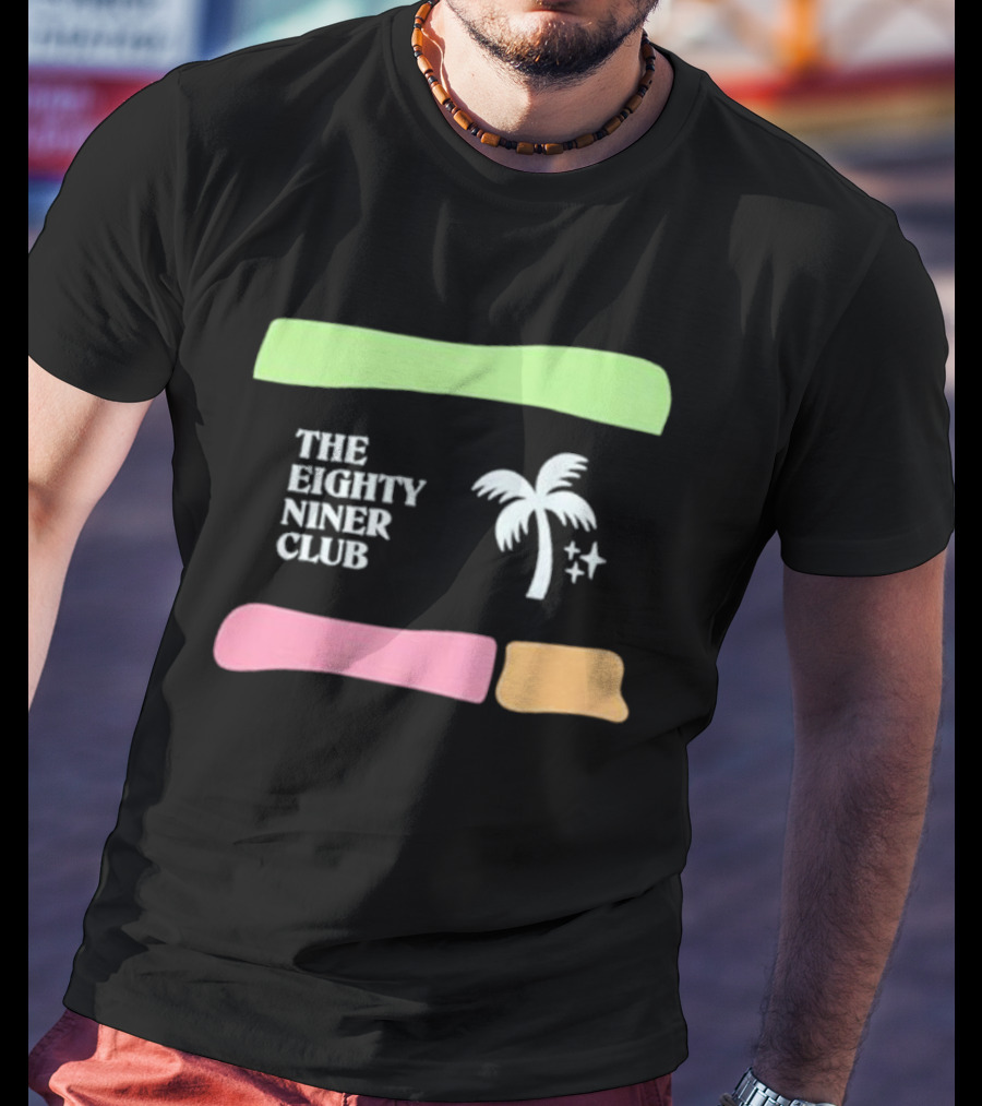 The Eighty Niner Club Palm Tree Stars Retro Stripes T-Shirt