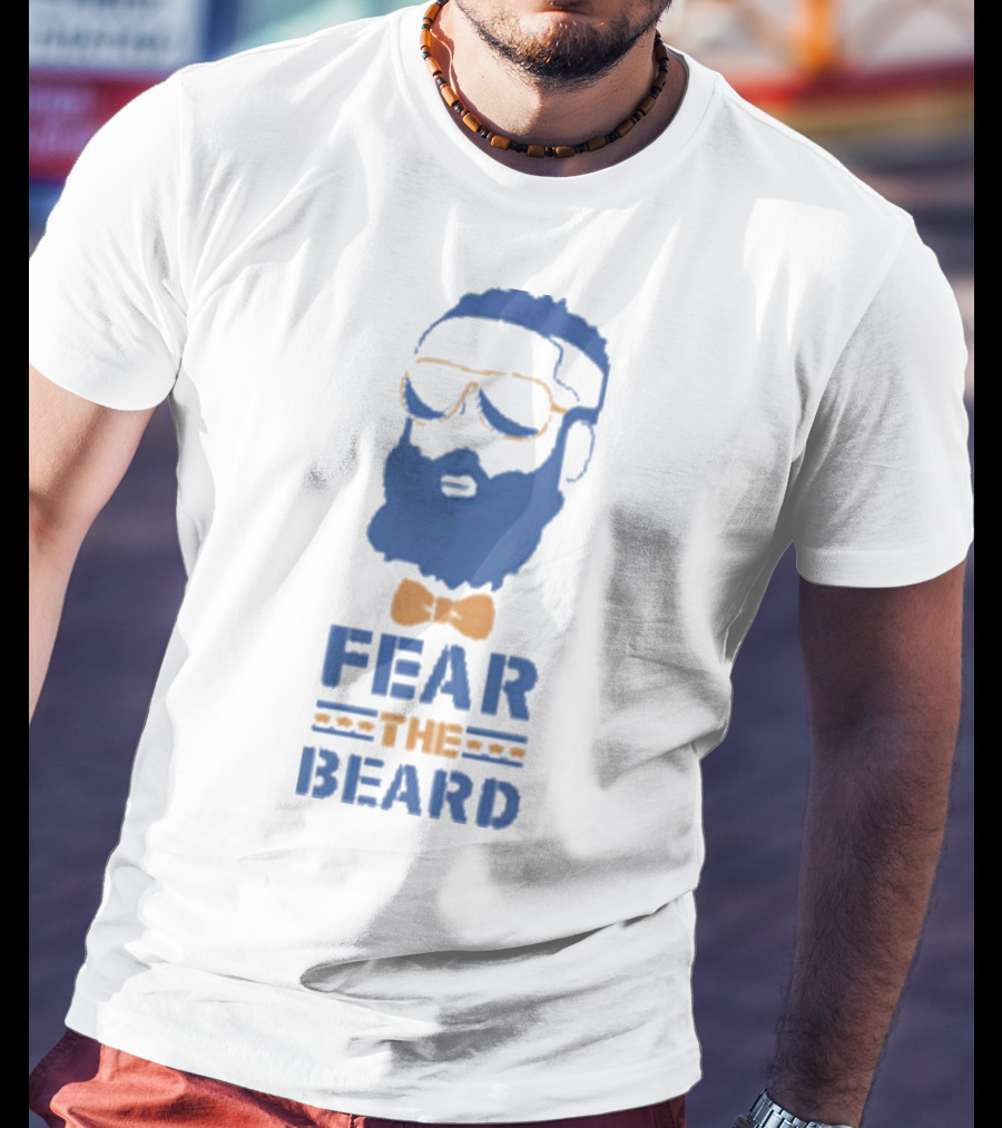 James Harden Fear The Beard Blue Orange Bowtie Sunglasses T-Shirt