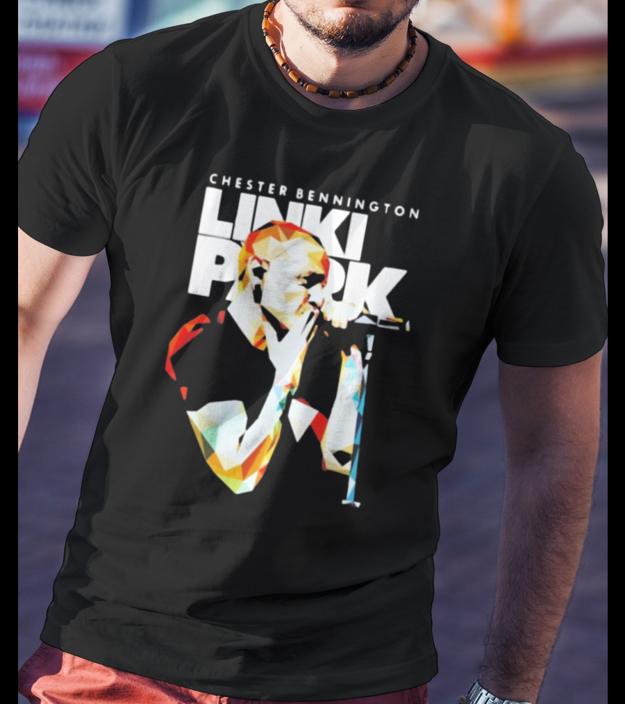 Chester Bennington Linkin Park Poly Art Mic Performance T-Shirt