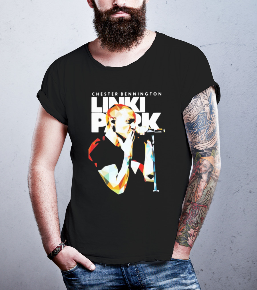 Chester Bennington Linkin Park Poly Art Mic Performance T-Shirt