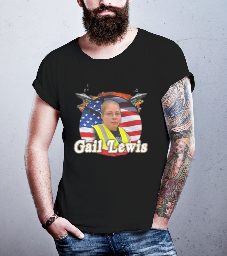 Gail Lewis Walmarines The Few The Proud American Hero Flag Background T-Shirt