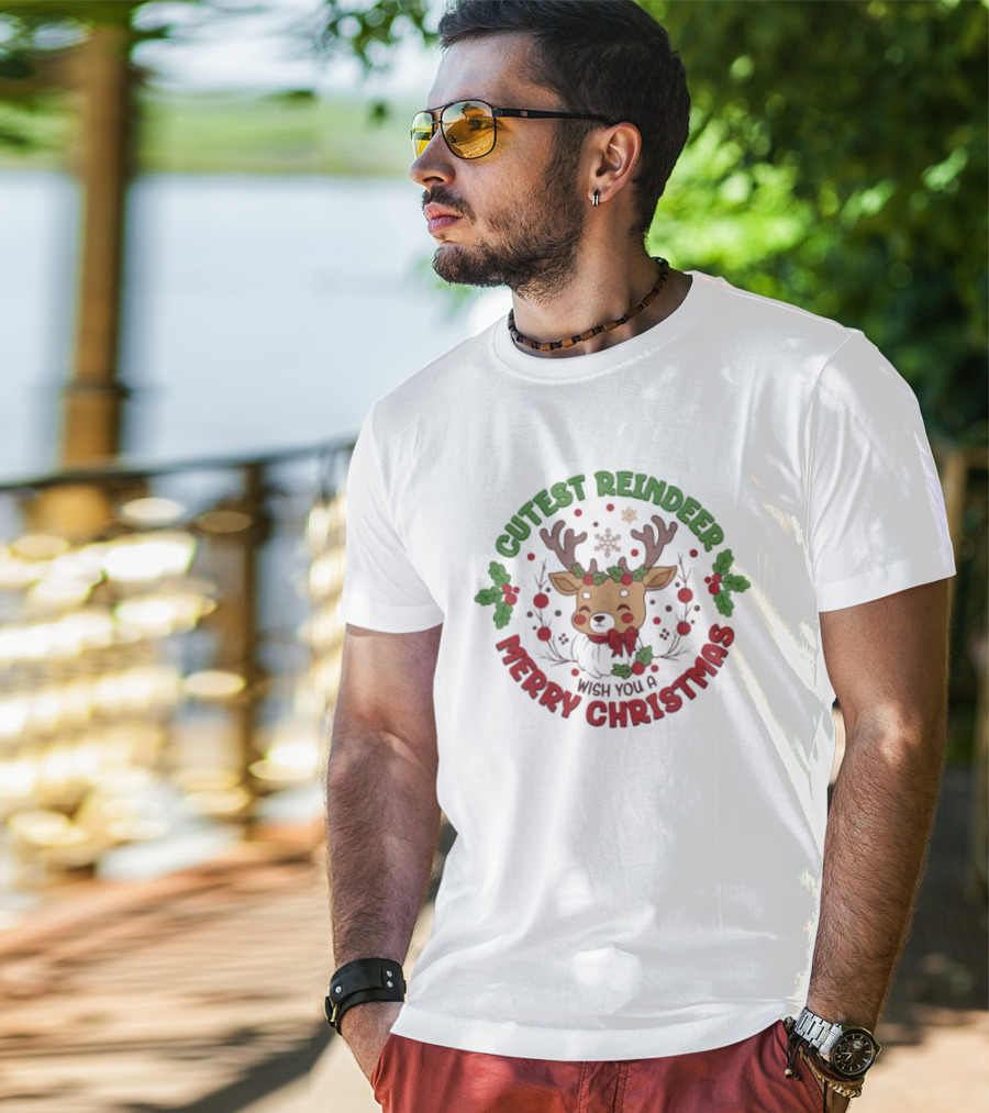 Cutest Reindeer Merry Christmas Wish You A T-Shirt