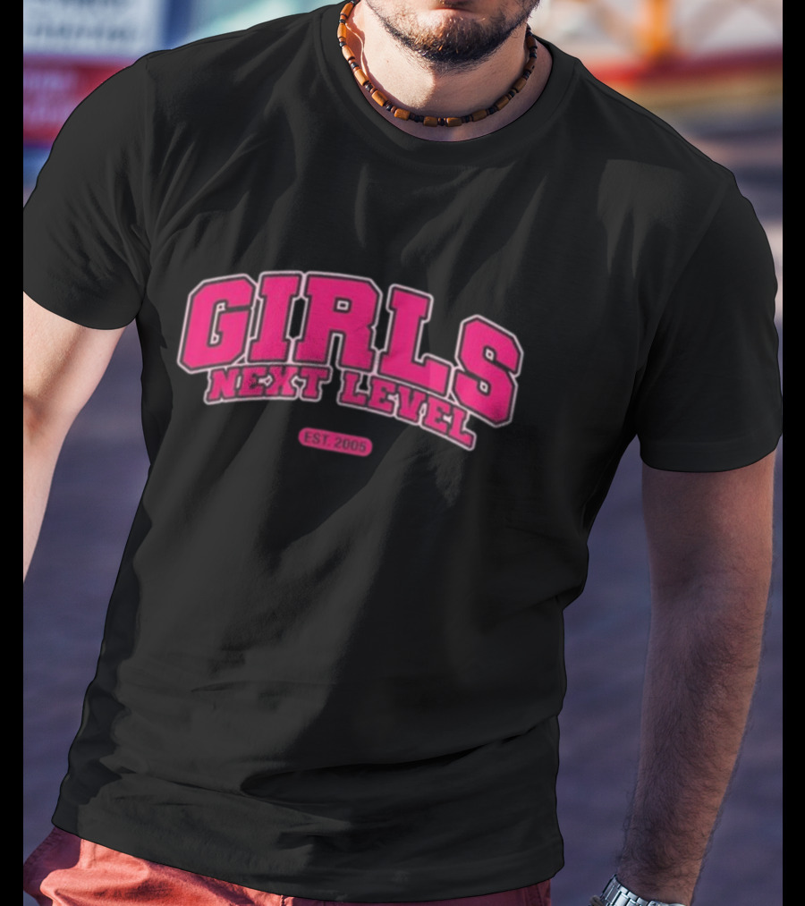 GIRLS NEXT LEVEL EST 2005 Pink Bold College T-Shirt