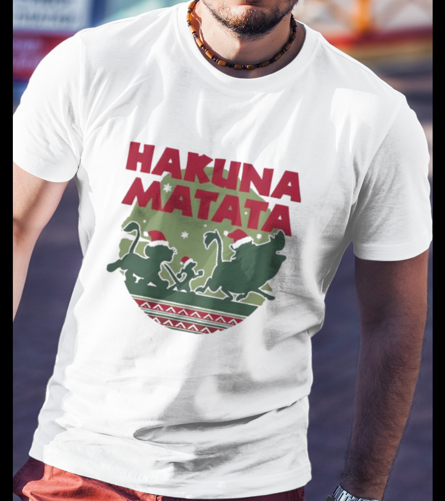 Hakuna Matata Disney Christmas The Lion King Holiday Festive Edition T-Shirt