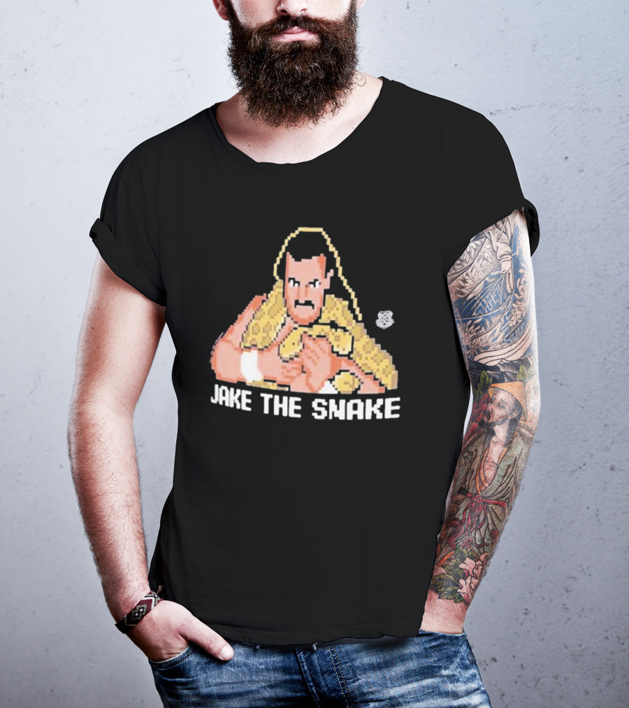 Jake The Snake Roberts 32-bit Pixel Art Ripple Junction T-Shirt