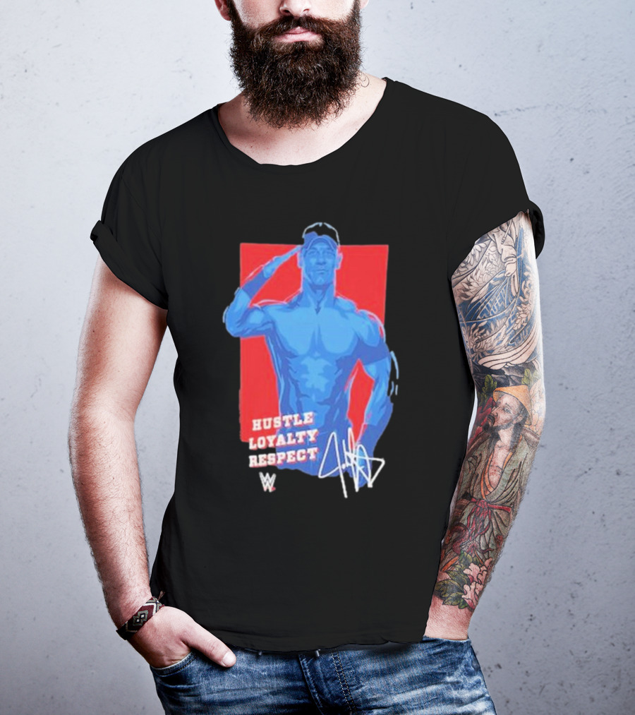 WWE John Cena Hustle Loyalty Respect Salute Signature T-Shirt