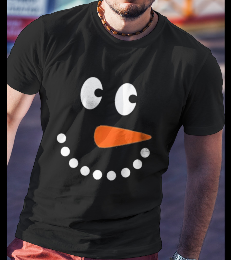 Joyful Snowman Face Christmas Holiday T-Shirt