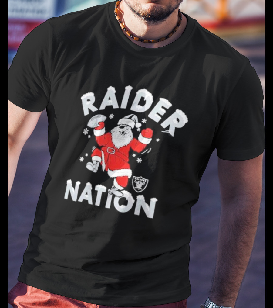 Raider Nation Santa Holiday Las Vegas Raiders Homage Tri-blend T-Shirt