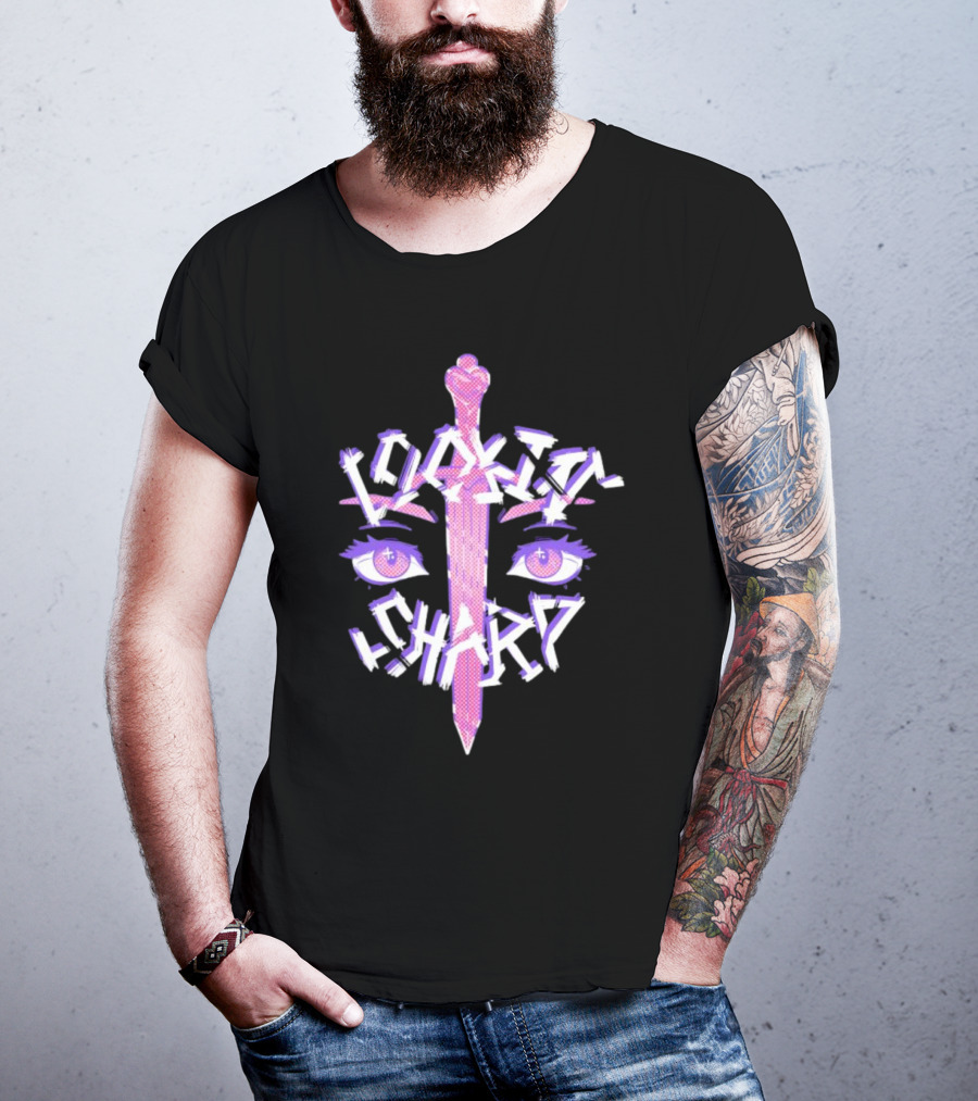 Lookin’ Sharp Kitty-Knife Eyes And Sword T-Shirt