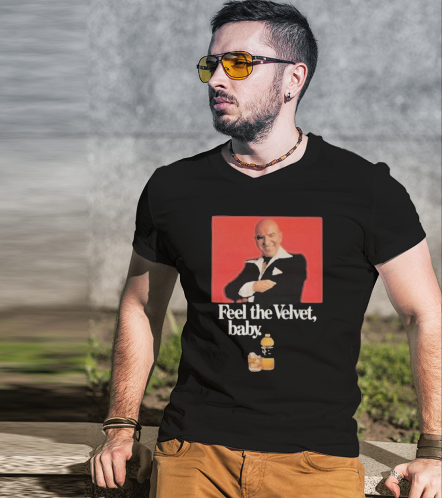 Motorhead711 Telly Savalas Feel The Velvet Baby Drink T-Shirt