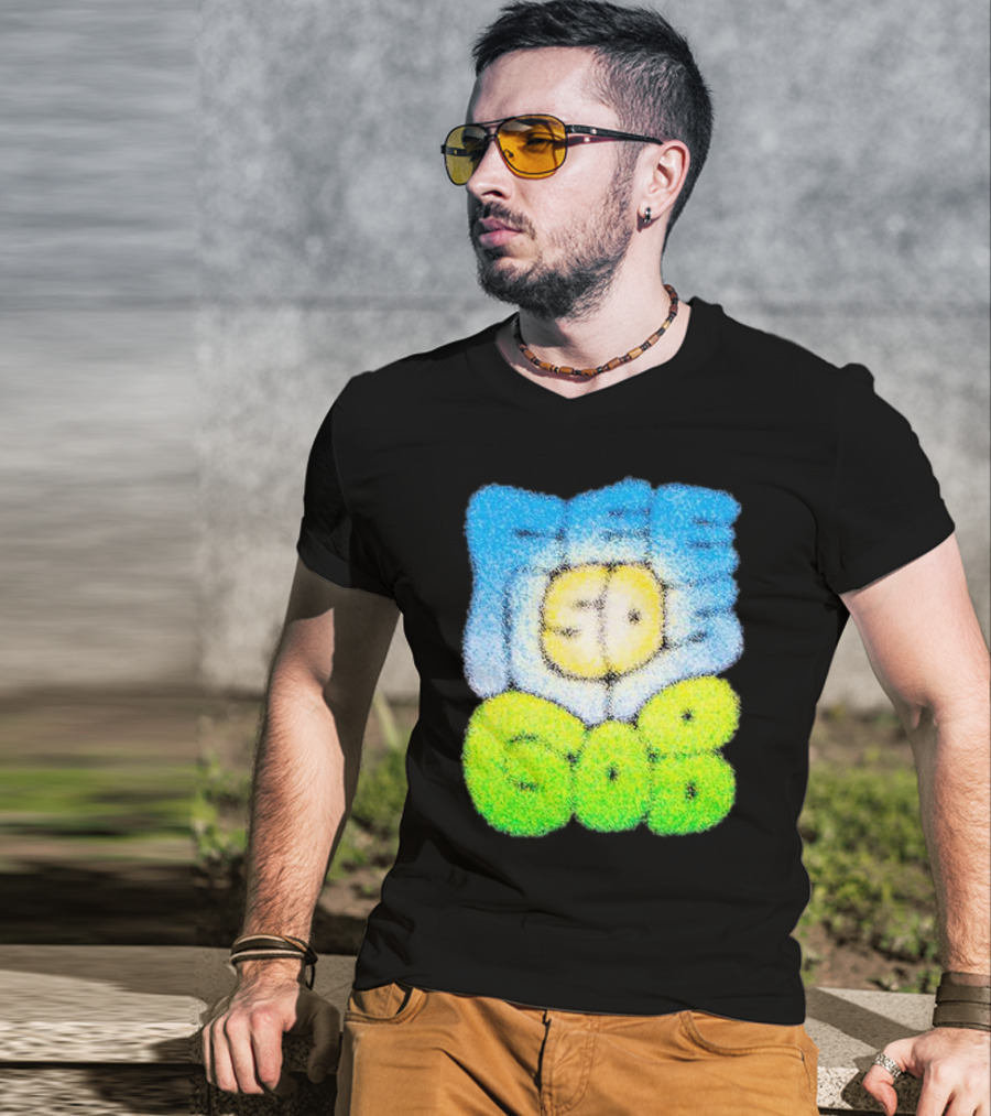 Nature Feels So Good Retro Bubble Text T-Shirt