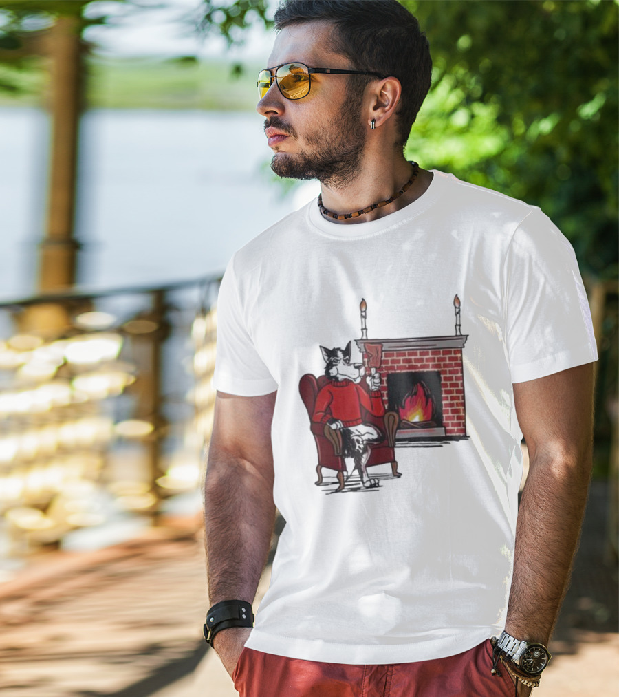 Ncs Fireplace Cozy Winter Wolf By The Hearth T-Shirt