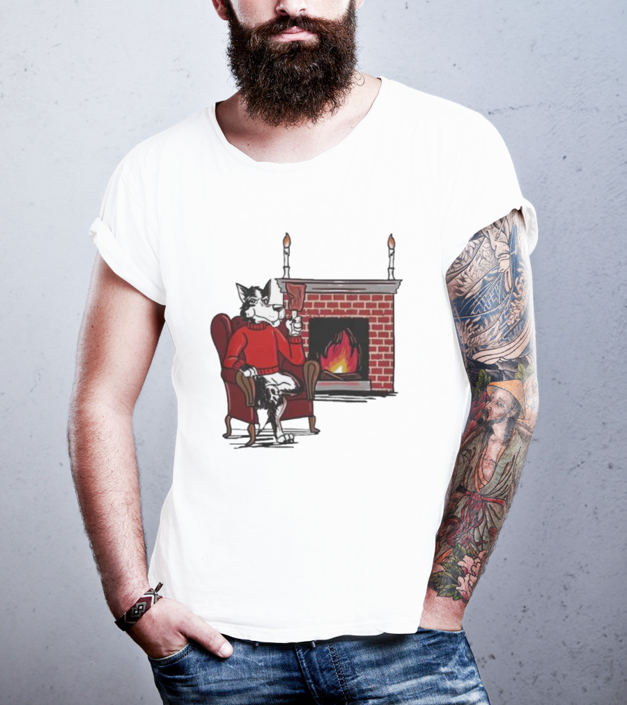 Ncs Fireplace Cozy Winter Wolf By The Hearth T-Shirt