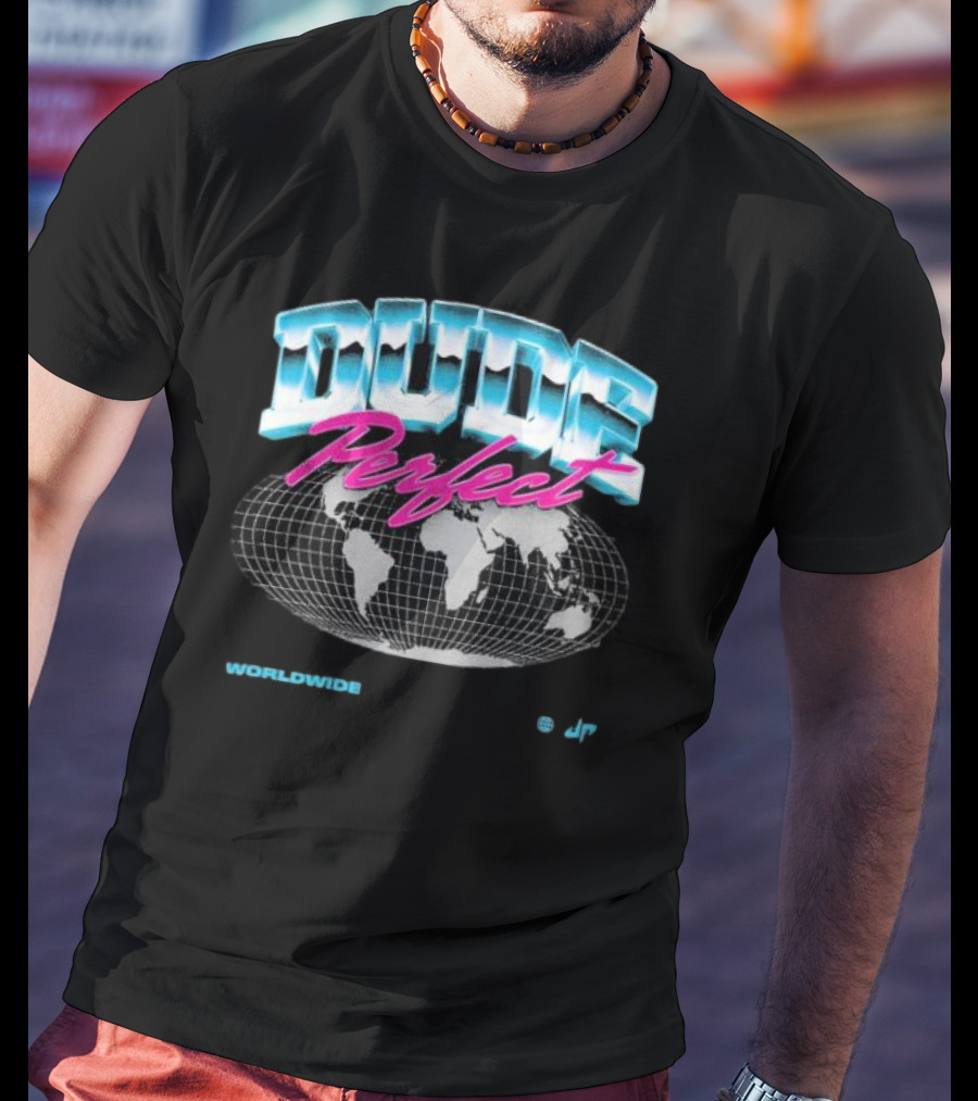 Dude Perfect Worldwide Overglow JP Retro Map T-Shirt