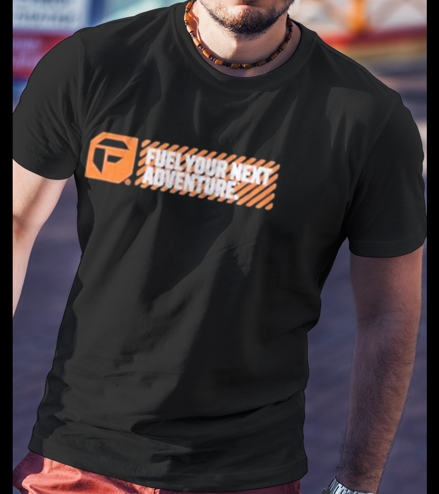 Fuel Your Next Adventure FP Logo Orange Stripes T-Shirt