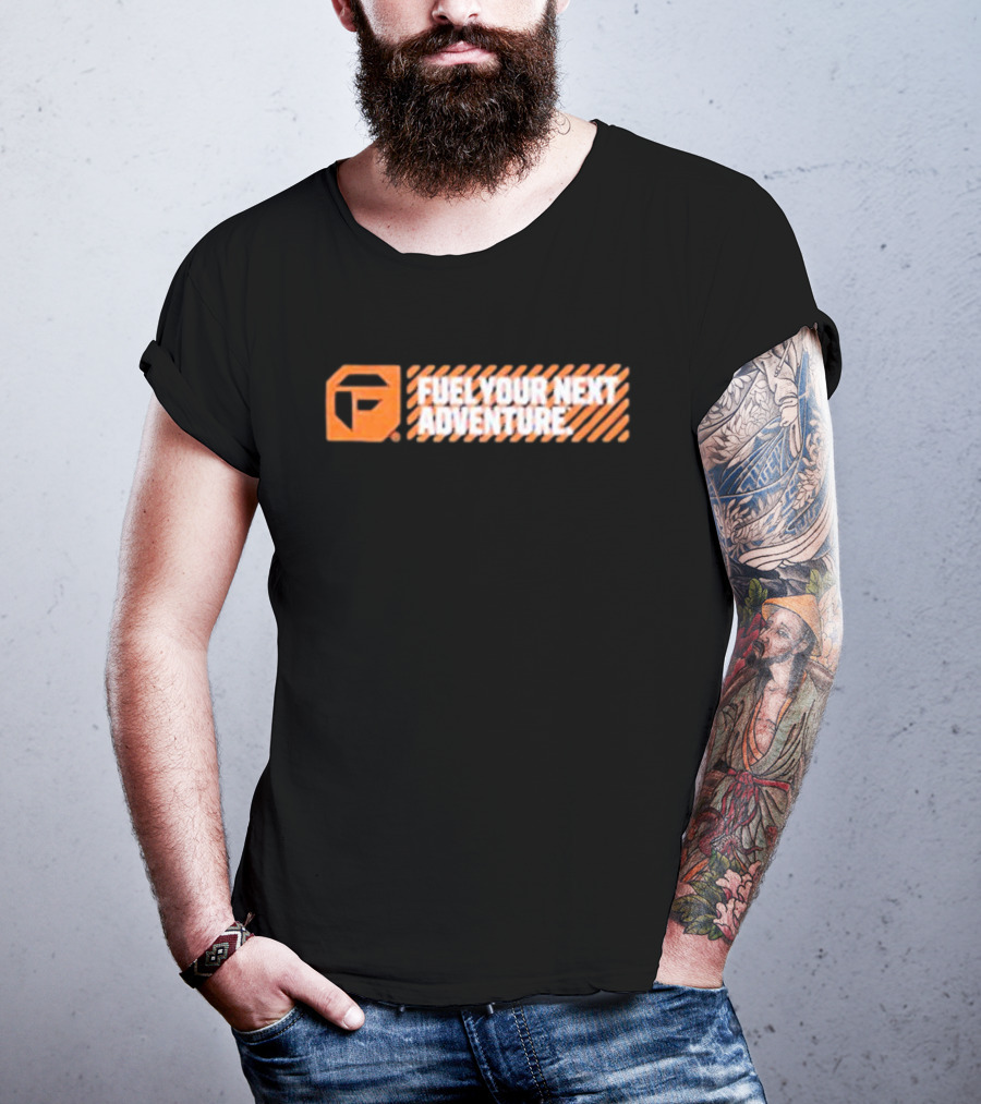 Fuel Your Next Adventure FP Logo Orange Stripes T-Shirt