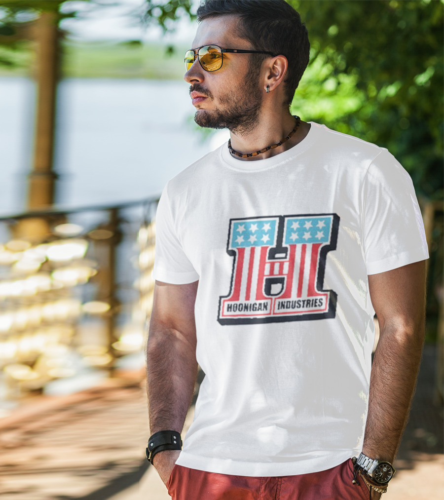 Hoonigan Industries Red Blue Stars Stripes H T-Shirt