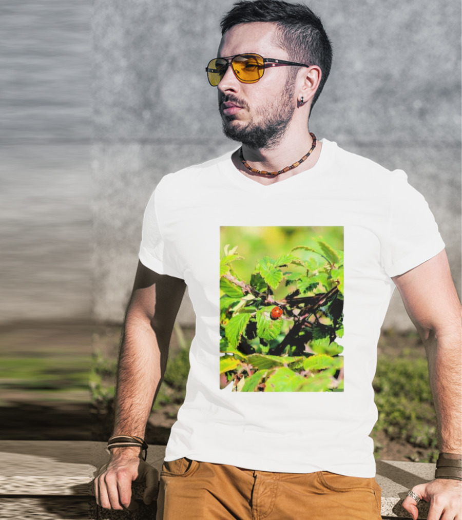 Spot In Nature With Ladybug On Leaf T-Shirt