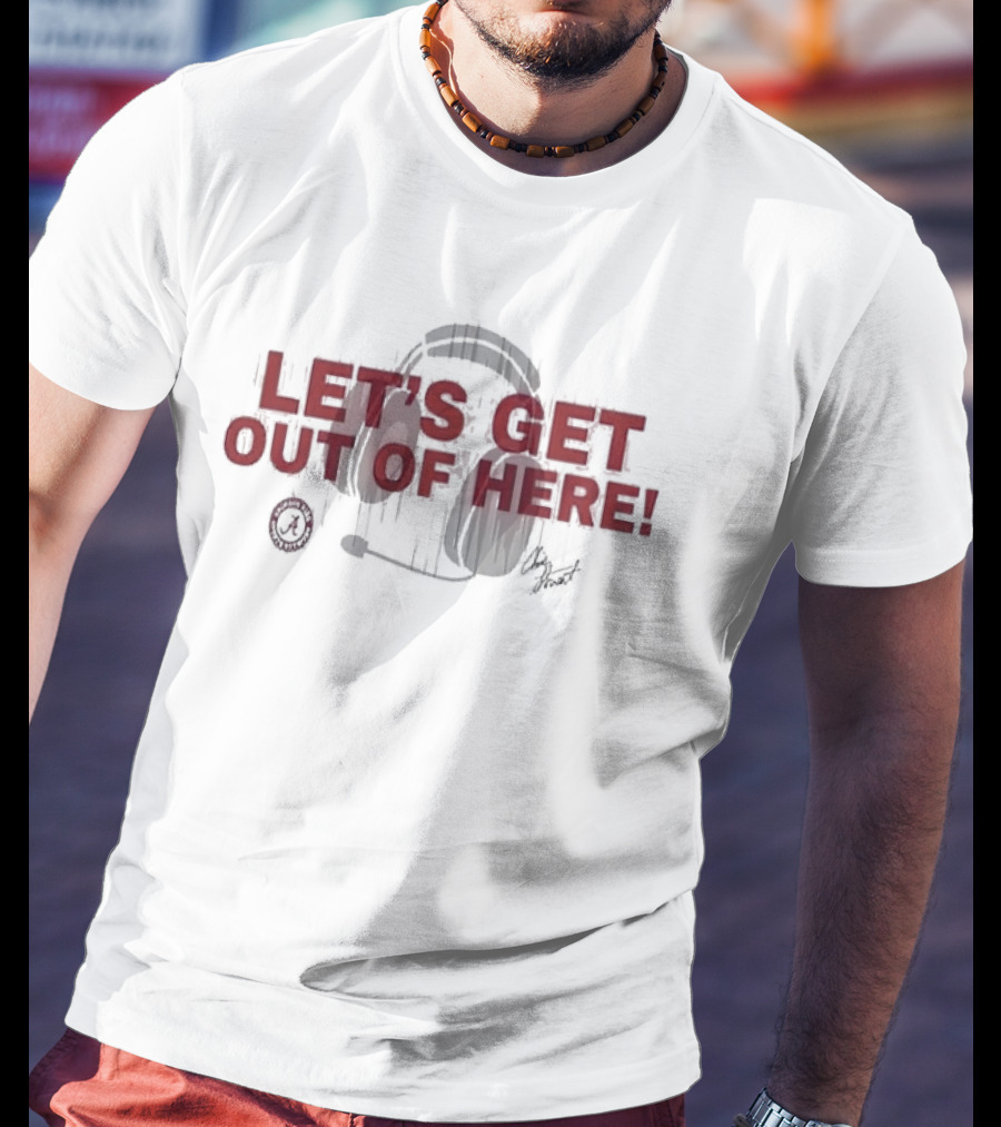 Let's Get Out Of Here Headset Design By Chris Stewart T-Shirt