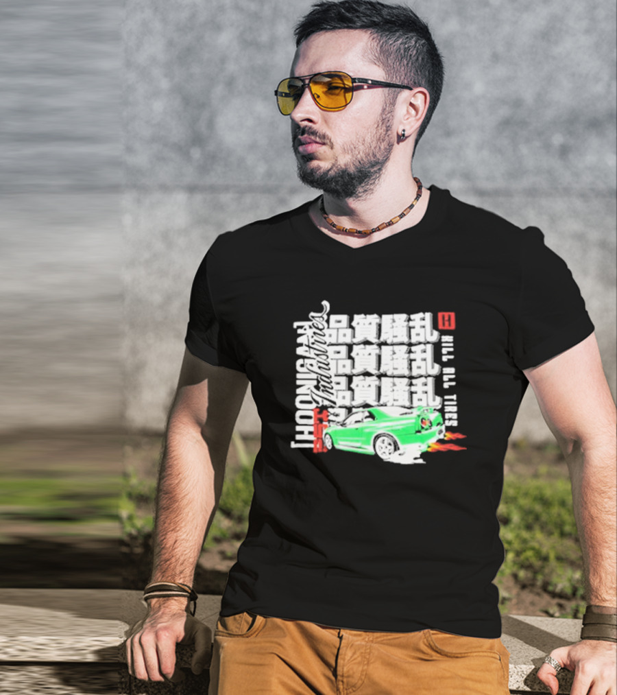 Hoonigan Industries Kill All Tires Green Car T-Shirt