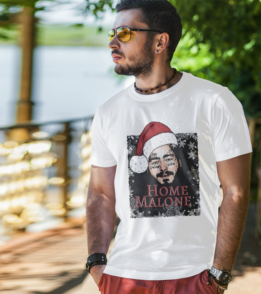 Home Malone Swea Funny Christmas Sweathirt Home Alone Sweathirt Ghost Malone Post Malone Dallas Cowboys Snowflakes Santa Hat T-Shirt