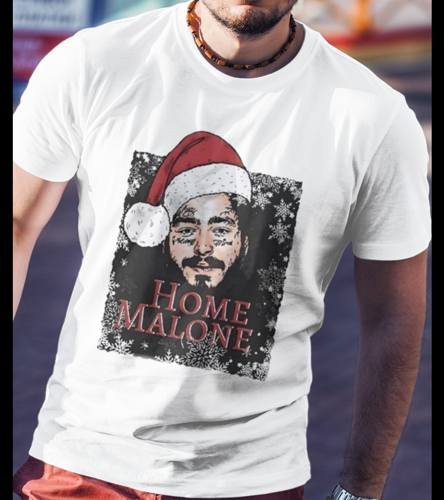 Home Malone Swea Funny Christmas Sweathirt Home Alone Sweathirt Ghost Malone Post Malone Dallas Cowboys Snowflakes Santa Hat T-Shirt